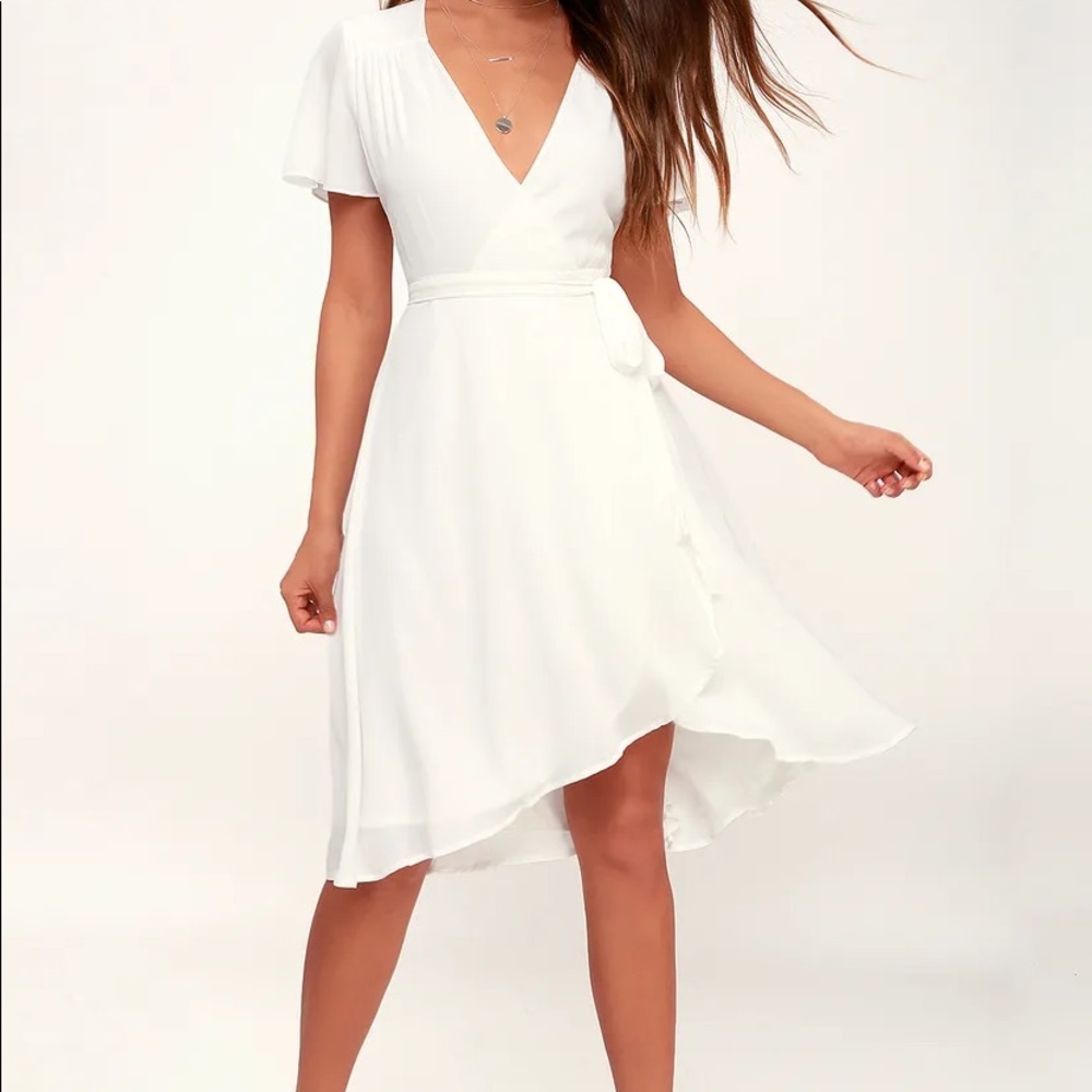 Lulus Rise to the Occasion Midi Wrap Dress